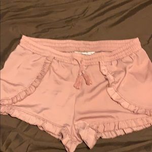 Pink lace shorts